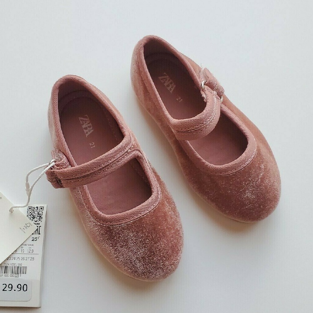 Zara Mauve Velvet Ballet Flats
